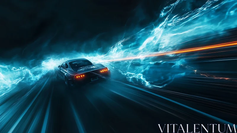 Cyberpunk drift coupe slicing through neon velocity field.