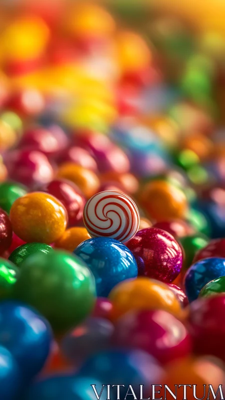 Colorful Candies and Lollipop in Sharp Focus.