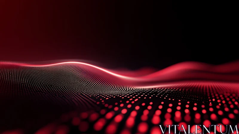Red parametric data wavefield with luminous particle grid