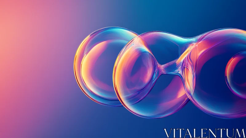 Luminous iridescent bubbles merge on a vibrant gradient.