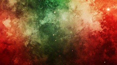 Textured nebula-like gradient with red, green, and beige tones