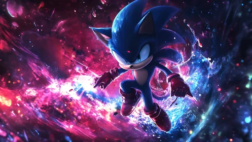 High-energy blue hedgehog in chromatic cosmic vortex field