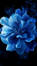 Velvety blue blossom drifting like moonlight in the dark.