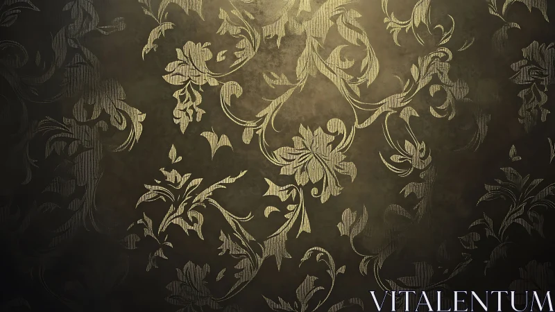 Ornate damask floral pattern with directional chiaroscuro lighting.