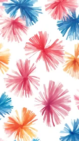 Radial watercolor bursts form a repeated multicolor pattern