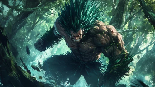 Bioenergetic forest berserker in dynamic impact phase.