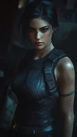 Gritty night explorer with quiet courage in her eyes.