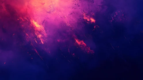 Fiery Explosion Erupts Through Deep Blue Gradient