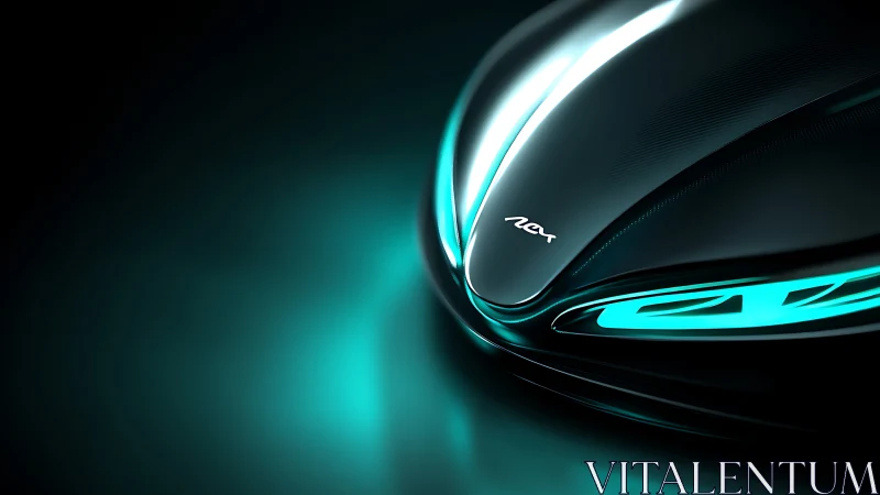Futuristic teal-lit computer mouse glows in sleek darkness