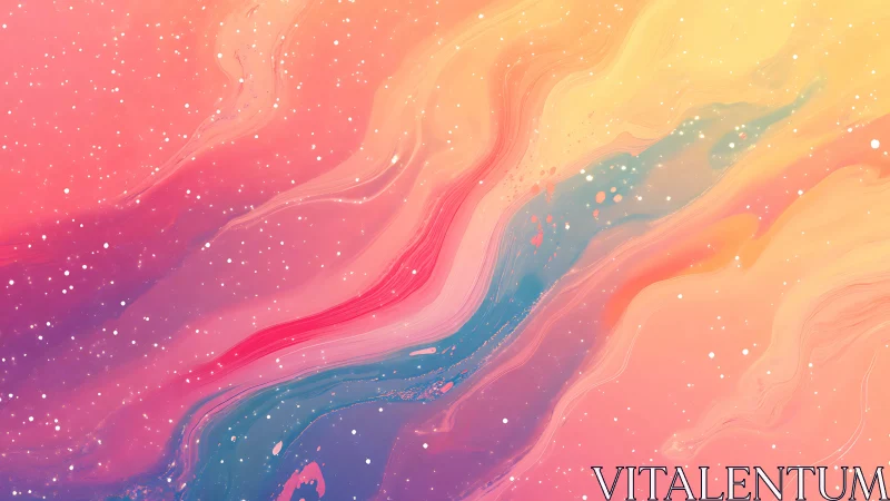 Digital painting gradient nebula with fluid pastel strata.
