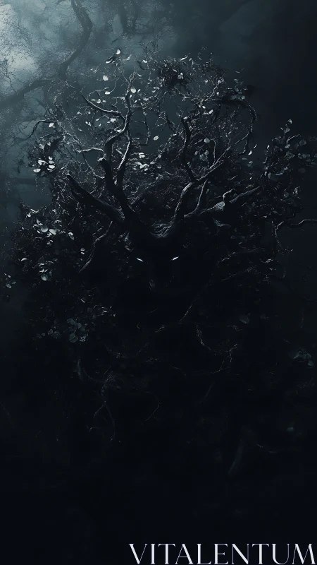 Nocturnal arboreal entity with bioluminescent ocular nodes.