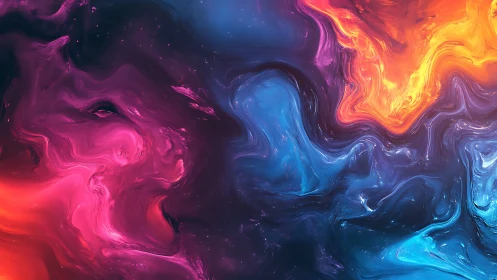 Cosmic color currents swirling through a dreamy night sky.