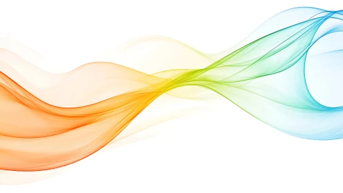 Ribboned light swirls glide across a bright white horizon