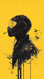 Side-profile tactical pilot helmet in high-contrast vector profile.