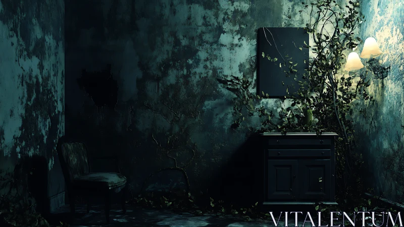 Quiet abandoned corner where nature softly returns home.