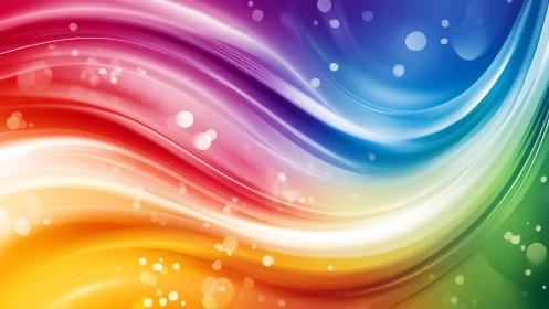 Chromatic flowing waves with luminous bokeh and gradients.