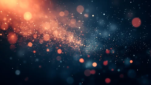 Glowing stardust drifts gently across a deep night sky