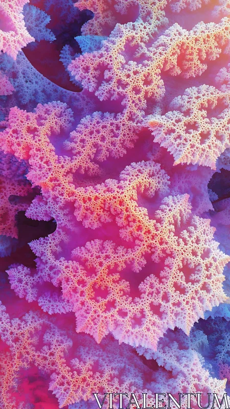 Neon coral fractal reef blooming in endless candy light.