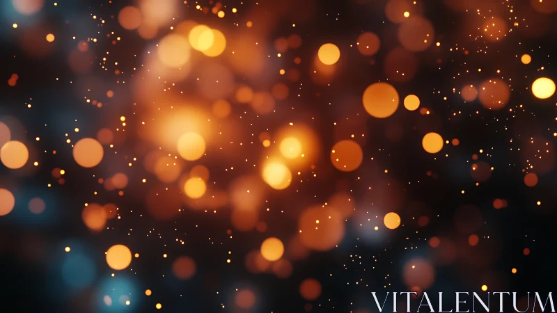 Glowing bokeh lights drift across a dark abstract field.