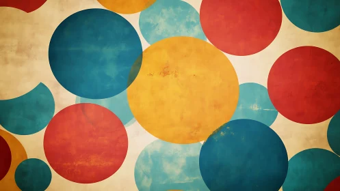 Retro circles overlap in a playful mid‑century wall pattern