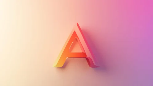 3D Letter A in Gradient Pastel Colors with Soft Lighting.