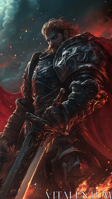 Ember-crowned warlord watches the stormline for betrayal