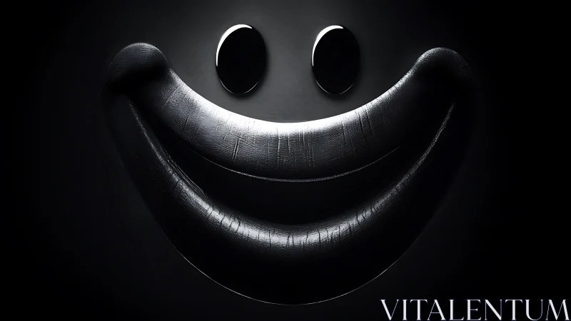 Midnight smile emerges from darkness with glossy mischief