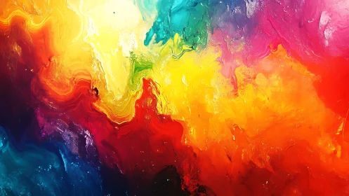 High-saturation fluid abstract spectrum with molten chromatic fields