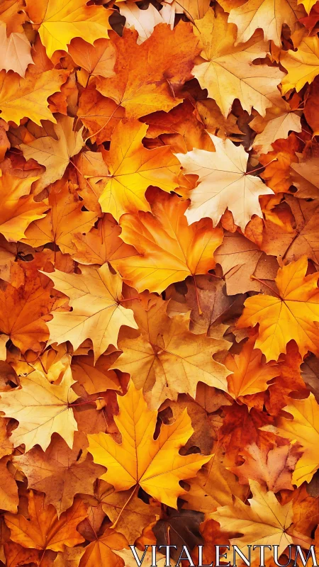 Golden maple leaves forming dense autumn ground cover.