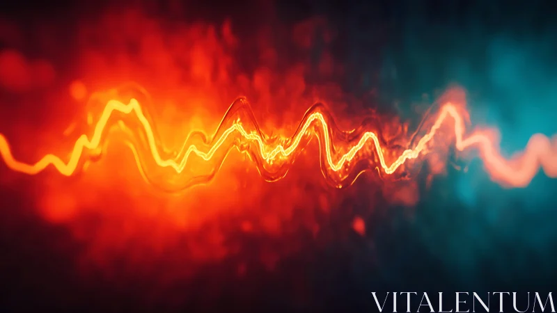 Thermal-luminous waveform traversing bicolor diffusion field.