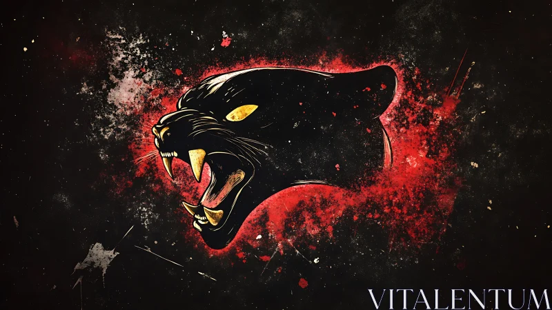 Fierce Panther Spirit Emerges in Fire.