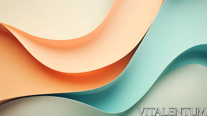 Soft pastel waves fold into a calm abstract minimalist flow
