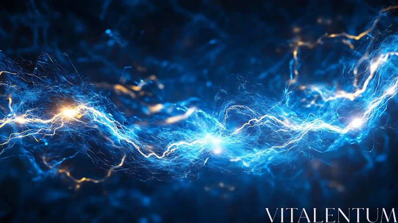 Electric river of cobalt lightning weaving through midnight.