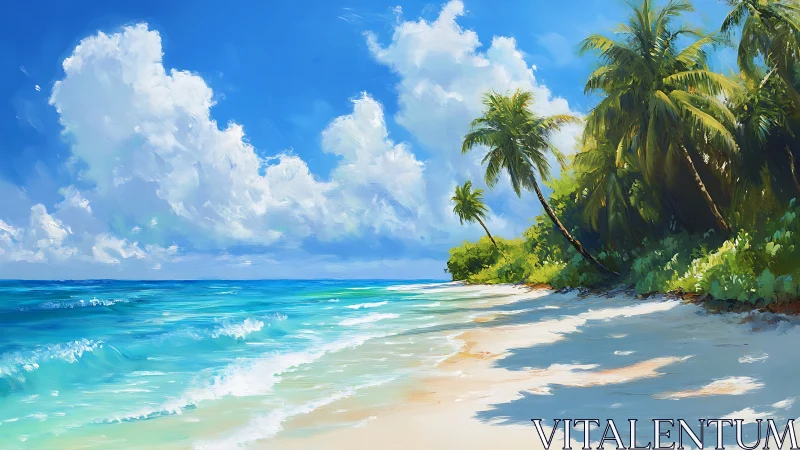 Tropical Paradise Awakens: Where Azure Waters Kiss Sandy Dreams.