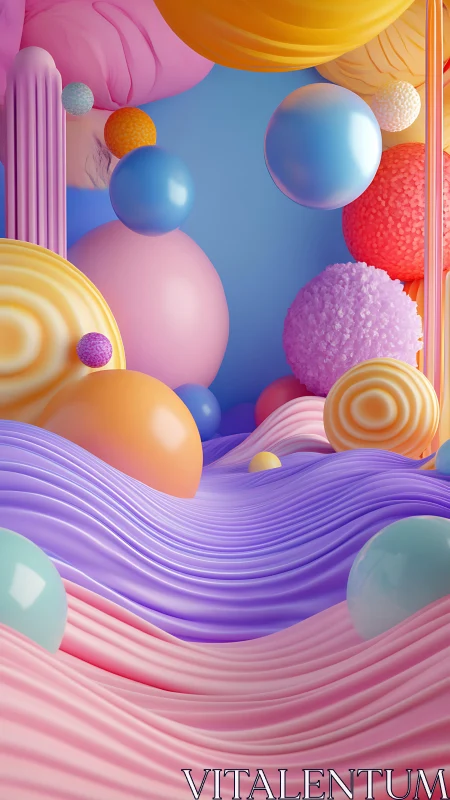 Chromatic volumetric spheres in elastic wavefield landscape.