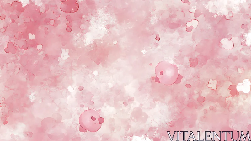 Soft-focus digital composition featuring spherical characters in translucent watercolor rendering