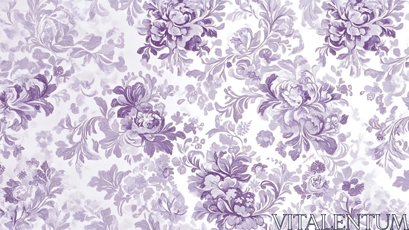 Soft lavender floral tapestry with gently swirling blooms.