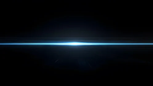 Futuristic blue light streak across dark minimal background.