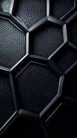 Midnight hexagonal lattice with sleek metallic shadows.