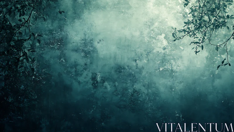 Ethereal Forest Mist Dawn Light Filtering Through Obscured Canopy