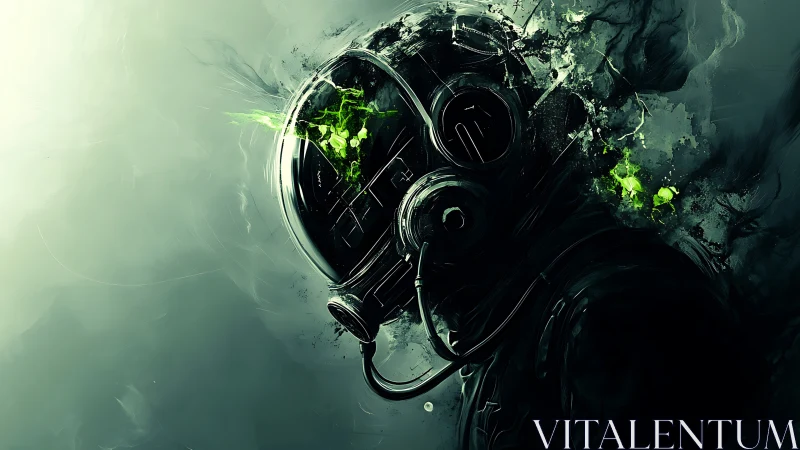 Toxic starlight splinters through a dissolving space helm