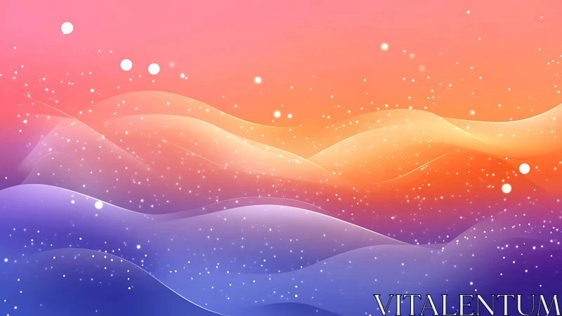 Color tides drift softly through a glittering dusk sky