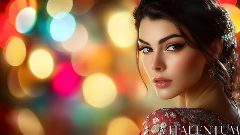 Hyper-detailed portrait against large-aperture bokeh light field