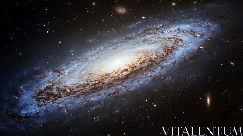 Spiral galaxy unfurls luminous starfields in silent orbit.