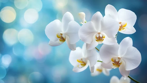 Orchids Dancing Through Azure Dreams.