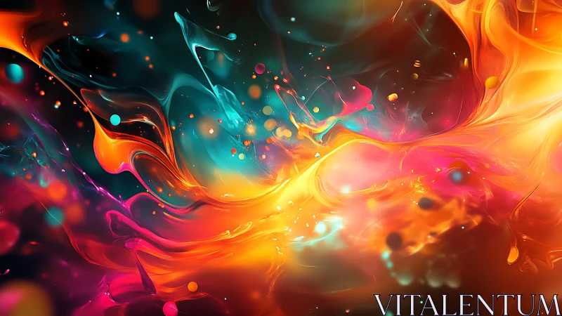 Luminous fluid nebula swirling in vibrant molten colors.