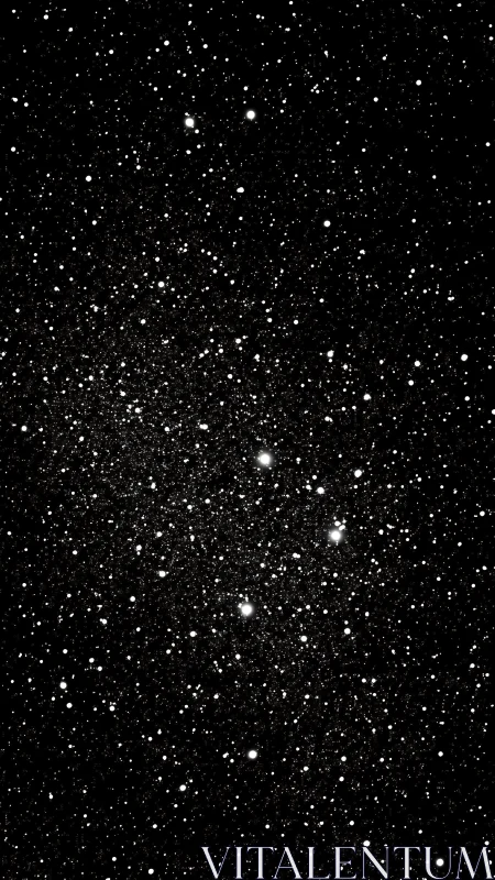 Dense stellar field captured in high-contrast monochrome astrophotography