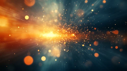 Stellar ember highway exploding across twilight void.