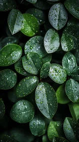 Rain-kissed green leaves offering a peaceful, fresh pause.
