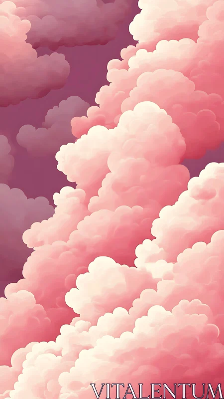 Cotton candy pink clouds drifting through a dreamy sky.
